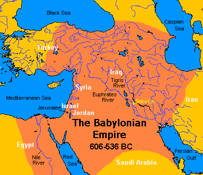 map of Babylonian empire 606-536 BC