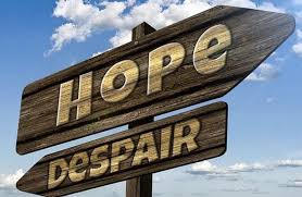 street sign saying Hope Despair