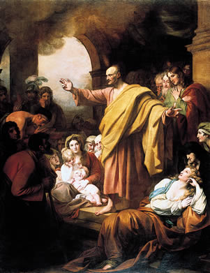 Peter preaching on the Day of Pentecost